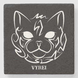 白黒の部族猫 ストーンコースター