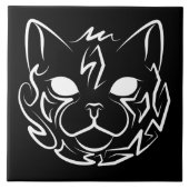 白黒の部族猫 タイル (正面)