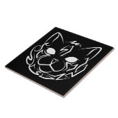 白黒の部族猫 タイル (側面)