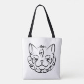 白黒の部族猫 トートバッグ (裏面)