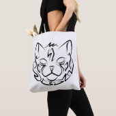 白黒の部族猫 トートバッグ (クローズアップ)