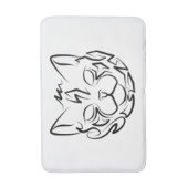 白黒の部族猫 バスマット (正面縦)