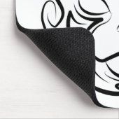 白黒の部族猫 マウスパッド (コーナー)