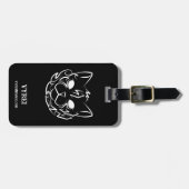 白黒の部族猫 ラゲッジタグ (正面横)