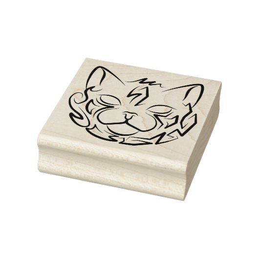 白黒の部族猫 ラバースタンプ (スタンプ)