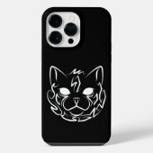 白黒の部族猫 iPhoneケース (裏面)