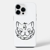 白黒の部族猫 iPhoneケース (裏面)