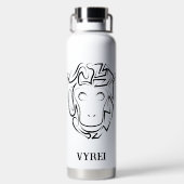 白黒の部族猿 ウォーターボトル (背面)