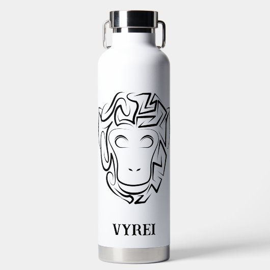 白黒の部族猿 ウォーターボトル (正面)