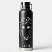 白黒の部族猿 ウォーターボトル (背面)