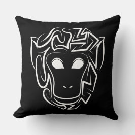 白黒の部族猿 クッション
