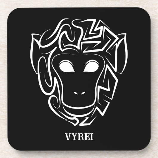 白黒の部族猿 コースター (正面)