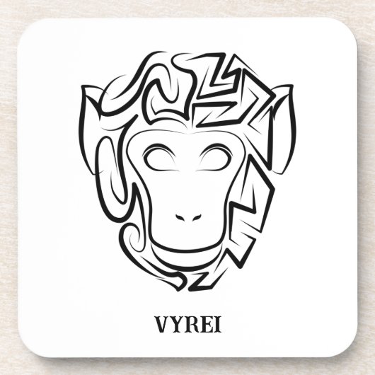 白黒の部族猿 コースター (正面)