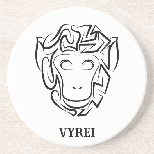 白黒の部族猿 コースター (正面)