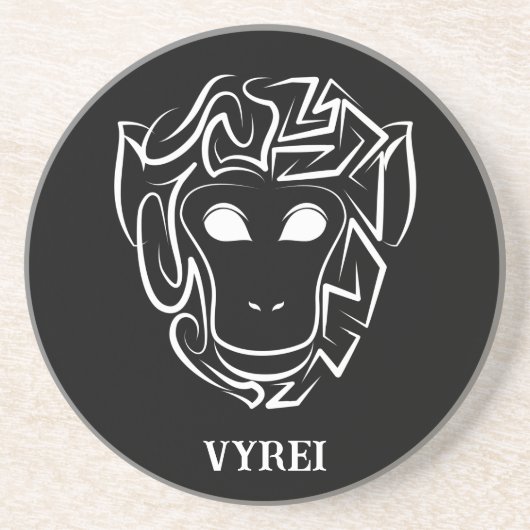 白黒の部族猿 コースター (正面)