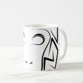白黒の部族猿 コーヒーマグカップ (正面右)