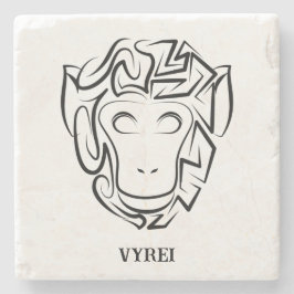 白黒の部族猿 ストーンコースター