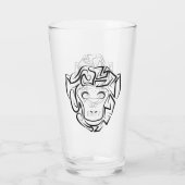 白黒の部族猿 タンブラーグラス (裏面)