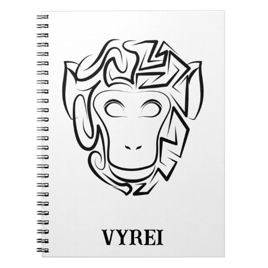 白黒の部族猿 ノートブック (正面)