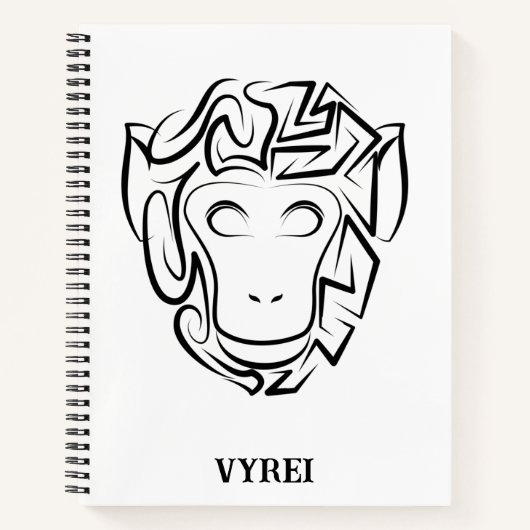 白黒の部族猿 ノートブック (正面)