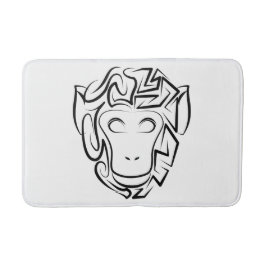 白黒の部族猿 バスマット
