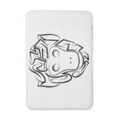 白黒の部族猿 バスマット (正面縦)