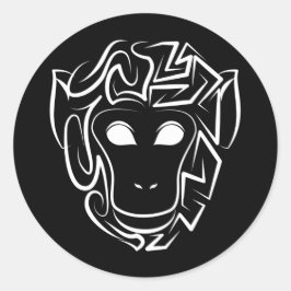 白黒の部族猿 ラウンドシール