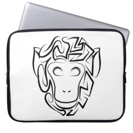 白黒の部族猿 ラップトップスリーブ