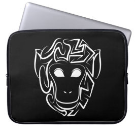 白黒の部族猿 ラップトップスリーブ