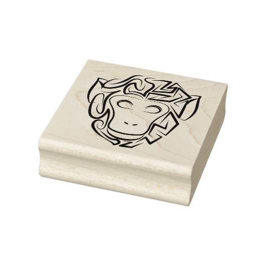 白黒の部族猿 ラバースタンプ (スタンプ)