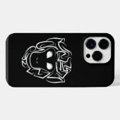 白黒の部族猿 iPhoneケース (裏面横)