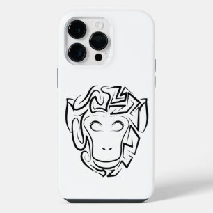 白黒の部族猿 iPhone 14 PRO MAXケース