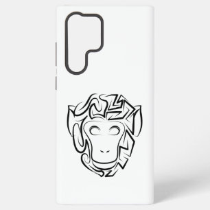 白黒の部族猿 SAMSUNG GALAXY S22 ULTRAケース