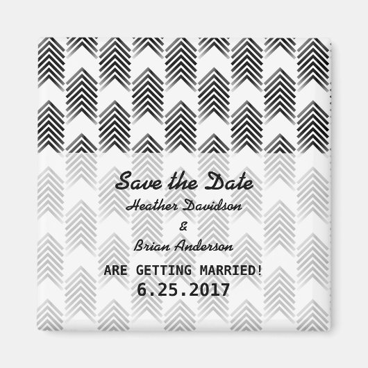 白黒の部族矢印は日付マグネットを保存 マグネット (正面)