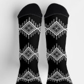 白黒の部族芸術 ソックス (上部)