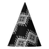 白黒の部族芸術 パーティーハット (左)