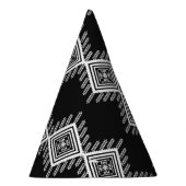 白黒の部族芸術 パーティーハット (右)