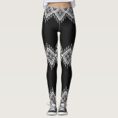 白黒の部族芸術 レギンス (正面)