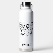 白黒の部族豚 ウォーターボトル (背面)