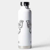 白黒の部族豚 ウォーターボトル (左面)