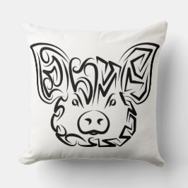 白黒の部族豚 クッション
