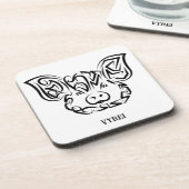 白黒の部族豚 コースター (左側)