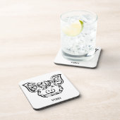 白黒の部族豚 コースター (右側)