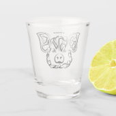 白黒の部族豚 ショットグラス (裏面)