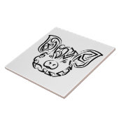 白黒の部族豚 タイル (側面)