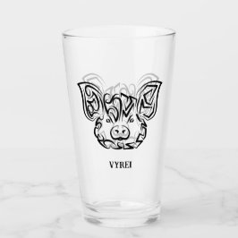 白黒の部族豚 タンブラーグラス