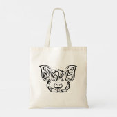 白黒の部族豚 トートバッグ (裏面)