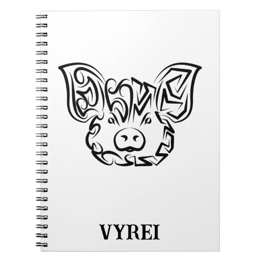 白黒の部族豚 ノートブック (正面)