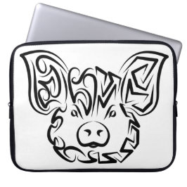 白黒の部族豚 ラップトップスリーブ