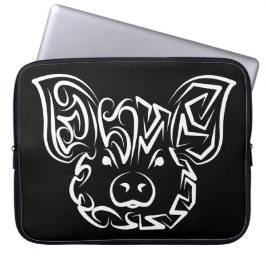 白黒の部族豚 ラップトップスリーブ